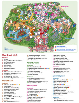 Mapa de Disneyland Paris, Disney Land Paris, Eurodisney Paris, Euro Disney Paris
