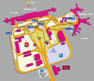 Mapa do terminal e aeroporto Paris Orly (ORY)