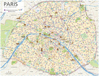 Mapa das estações Velib de Paris