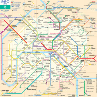 Mapa da rede RATP de metro de Paris